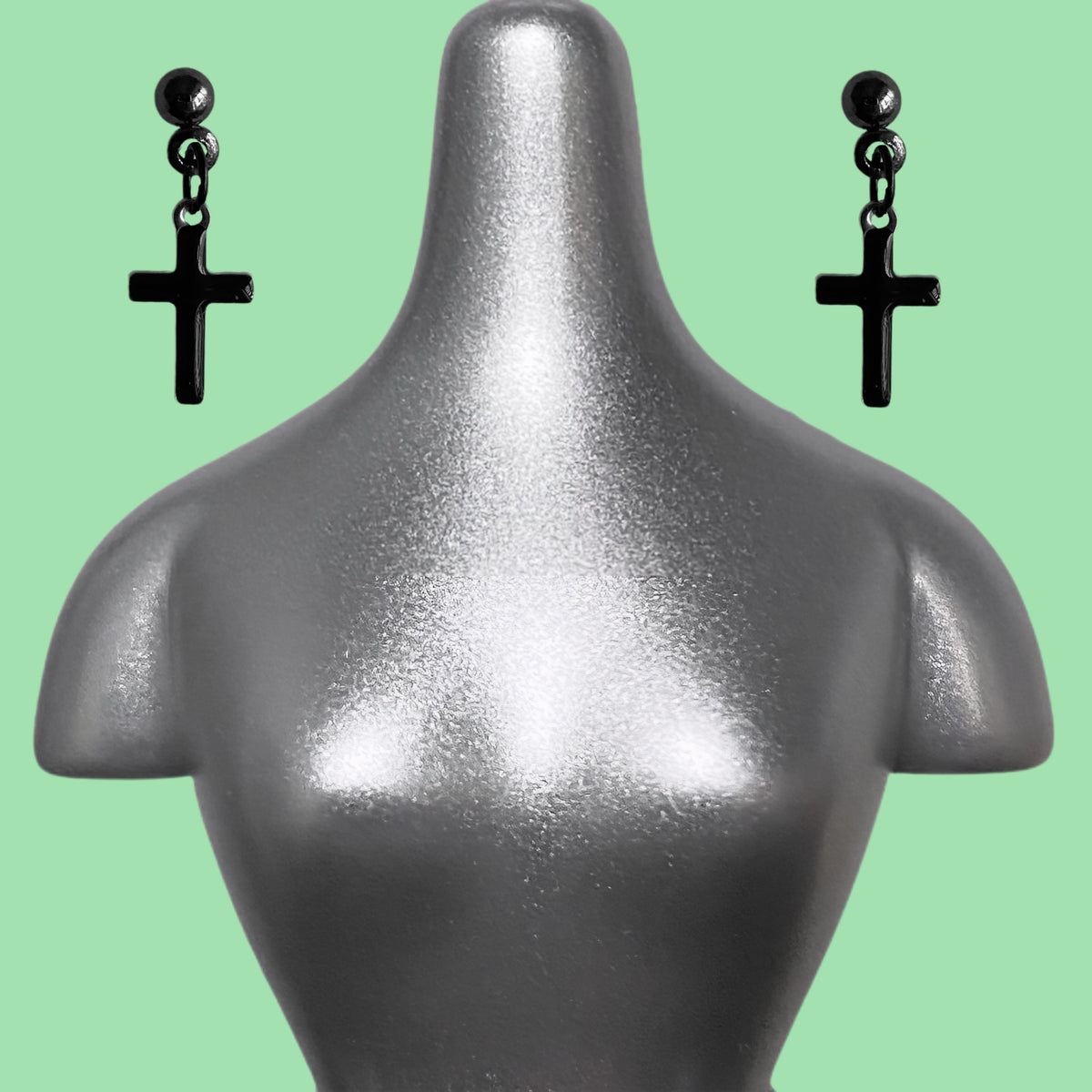 Bratz Doll Jewellery & Accessory Blacked Out Crucifix Earrings