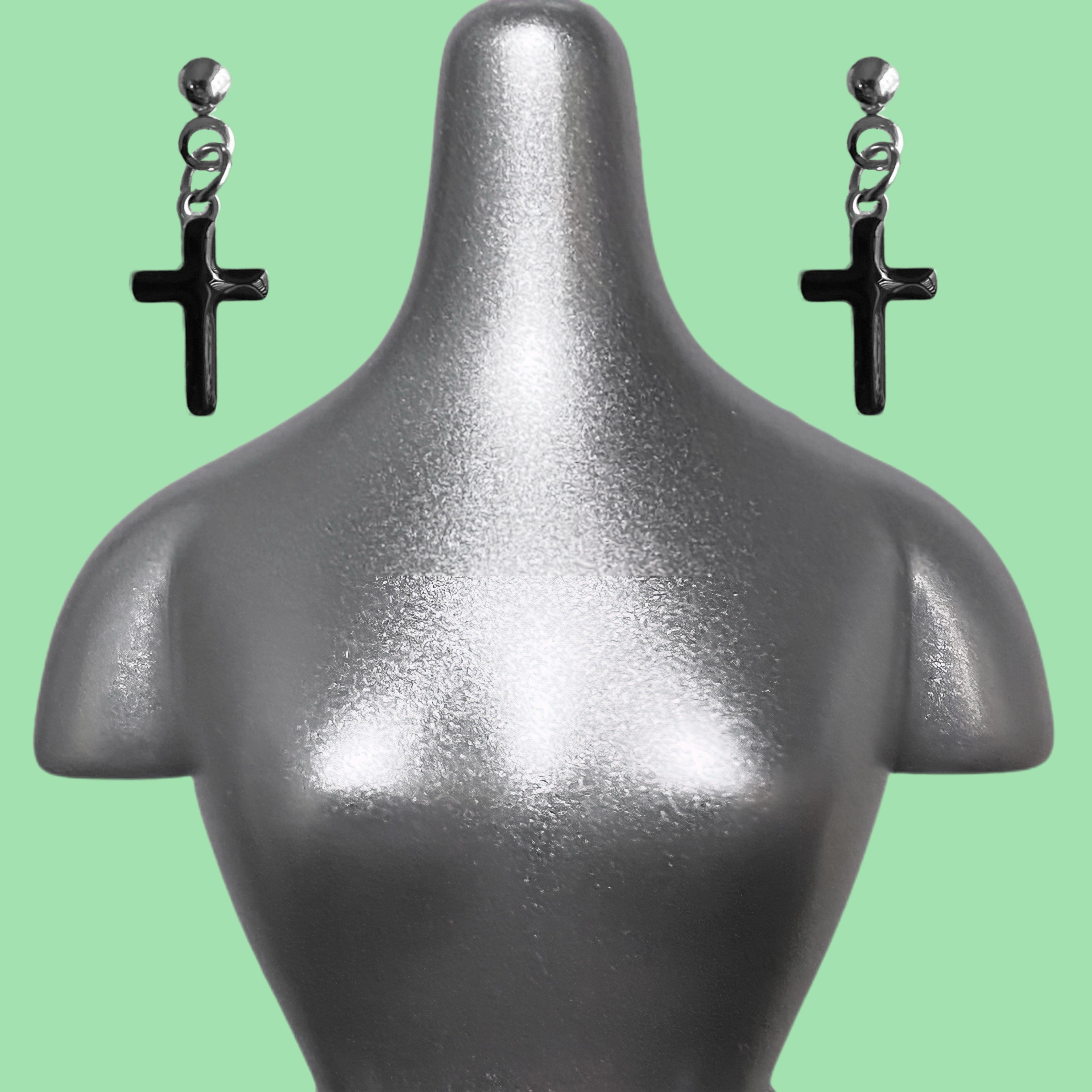 Bratz Doll Jewellery & Accessory Black Crucifix Earrings